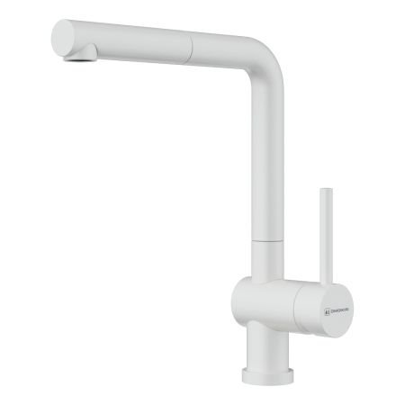 Смеситель Omoikiri Akashi-S WH 4994572 для кухни, с выдвижным изливом, белый