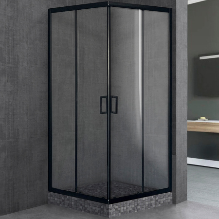 Душевой уголок Royal Bath HPD 90х80 RB8090HPD-T-BL профиль черный, стекло прозрачное