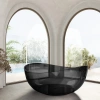 ванна из полиэфирной смолы abber kristall at9705onyx 150x150 см, отдельностоящая, черный