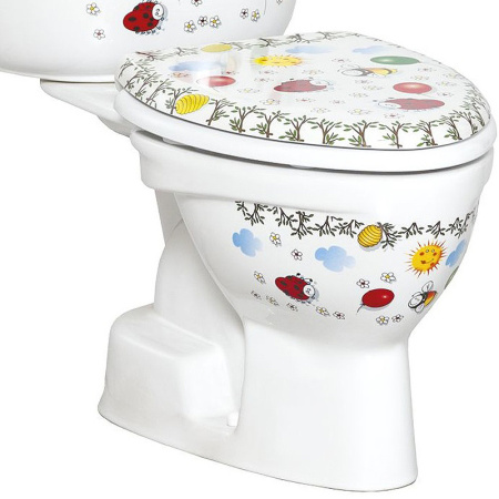 унитаз компакт creavit cocuk ck310-11cb00e-ff00+kc0802.01.1000e белый с декором с сиденьем без бачка
