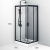 душевой уголок am.pm gem 100×80 w90g-404-100280-bt профиль черный матовый, стекло прозрачное