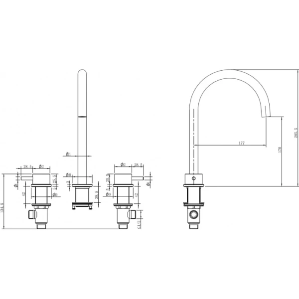 смеситель для раковины abber wasser kreis 316 af8108bst-m нержавеющая сталь