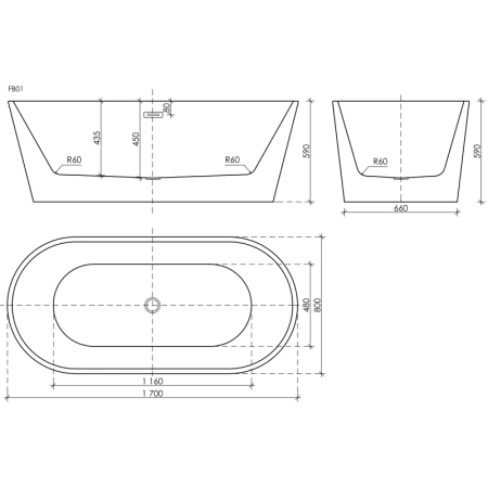 акриловая ванна sancos mimi 170x80 fb01 без гидромассажа