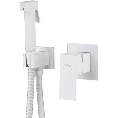 Гигиенический душ Abber Daheim AF8225W со смесителем, белый матовый