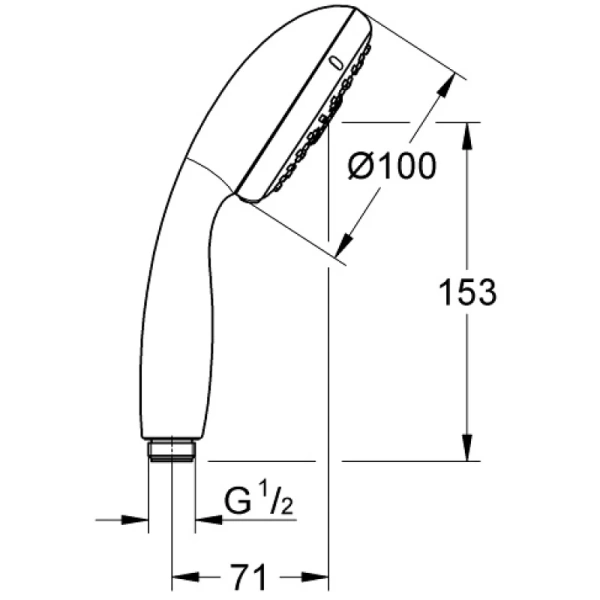 ручной душ 100 мм grohe new tempesta 28578002