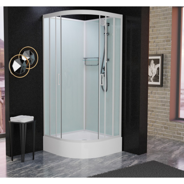 душевая кабина frank f409/1 white без крыши 90х90