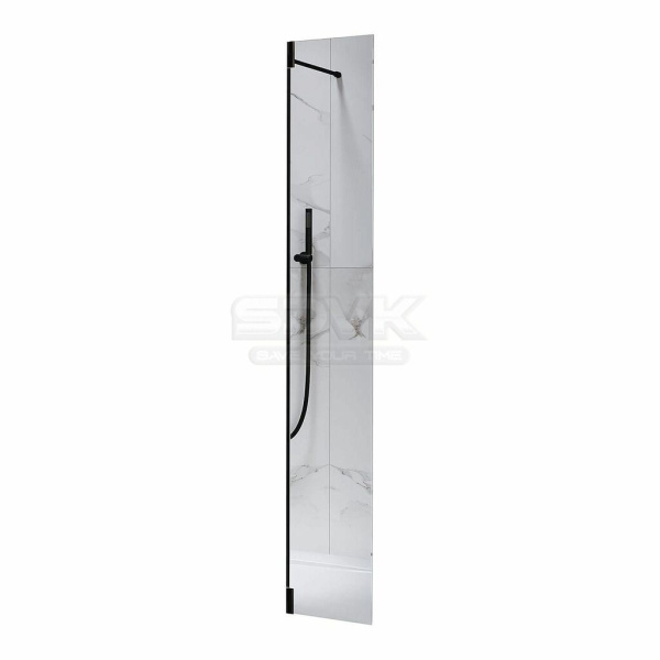 душевая стенка rgw z-071b 30 352207103-14 профиль черный, стекло прозрачное