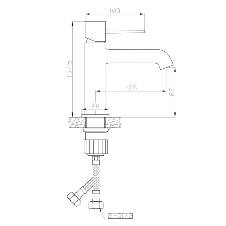 смеситель для раковины orange karl m05-021w белый