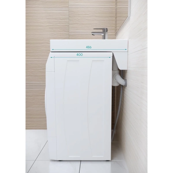 раковина paulmark berg pm710431 над стиральной машиной, 58.9х48.6 см, белая