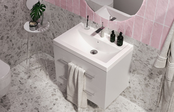 раковина полувстраиваемая 1marka comfort 70 ц0000008359, белая
