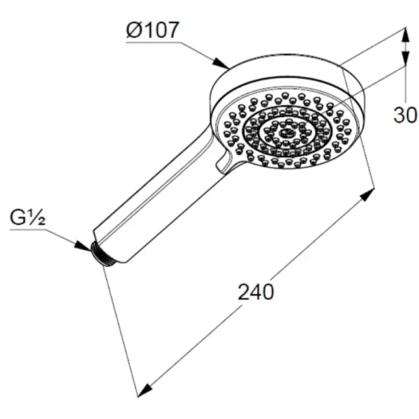 душевая лейка kludi dive s 3s 6883005-00 107мм, 3 режима, хром