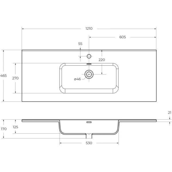 раковина belbagno bb1200etl 121x46 см, полувстраиваемая \ мебельная, цвет белая