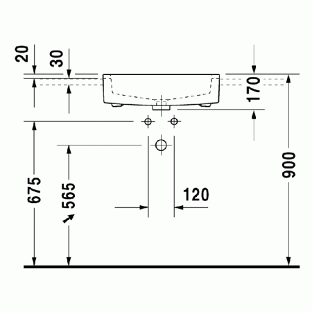 раковина полувстраиваемая duravit vero 0314550000