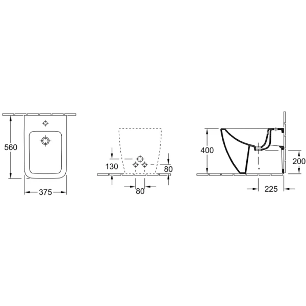 биде напольное villeroy & boch venticello 441200r1