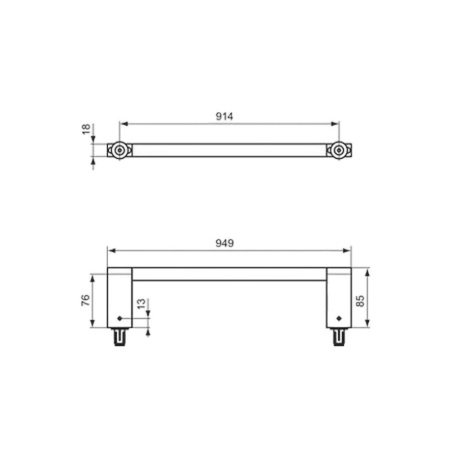 полотенцедержатель фронтальный 100 см ideal standard connect e6984aa