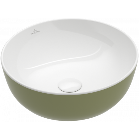 Раковина Villeroy & Boch Artis 417943BCS8 накладная, Ø43 см, Sage Green (шалфей зеленый) с покрытием CeramicPlus
