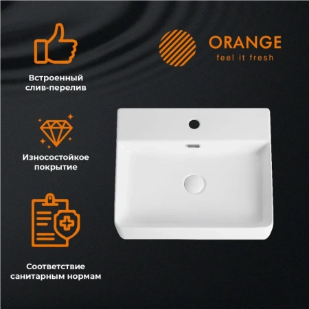 раковина накладная orange 42 b04-500w белая