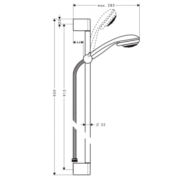 душевой гарнитур hansgrohe crometta 85 27762000