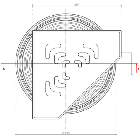 душевой трап 194x194/50 мм pestan confluo standard angle 2 13000014, хром