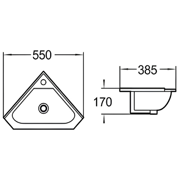 раковина weltwasser aisbach 7012 gl-wt 55 10000008681 угловая белая глянецевая