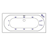 акриловая ванна excellent oceana 180x80 "smart" цвет бронза