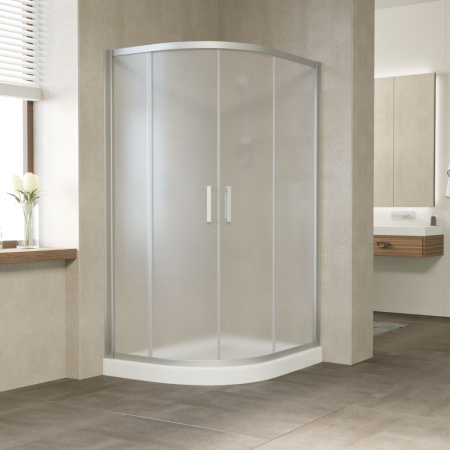 душевой уголок vegas glass zs-f 120*90 07 10 профиль матовый хром, стекло сатин
