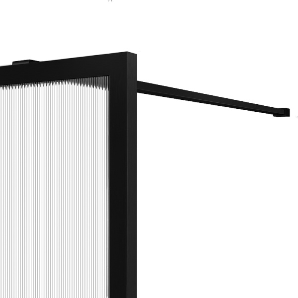 душевая перегородка vincea walk-in 70 vsw-1hp700flb профиль черный матовый, стекло рифленое