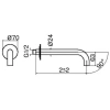 излив для ванны plumberia selection ixo spt0260bo 252 мм, белый матовый