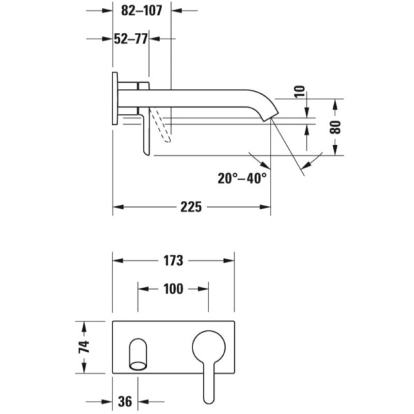 смеситель для раковины duravit c11070004010 цвет хром