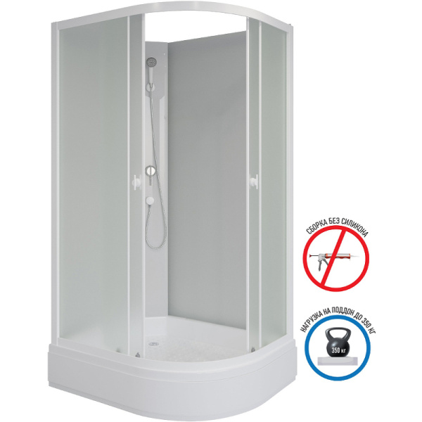 душевая кабина niagara promo 90x80 l p90/80/26l/mt/bk без гидромассажа
