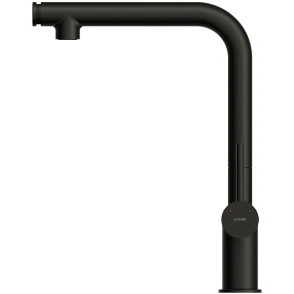 смеситель для кухни cersanit flavis a68237 с выдвижным изливом, черный матовый смеситель для кухни cersanit flavis a68237 с выдвижным изливом, черный матовый
