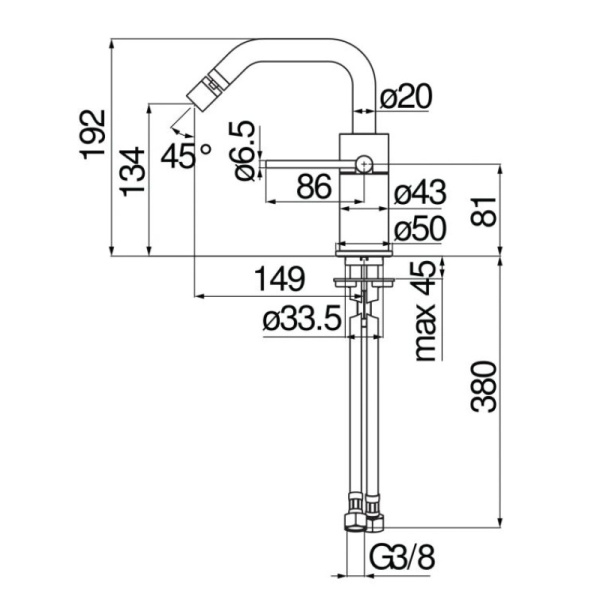 смеситель для раковины nobili velis ve125119/3flp diamond smoke
