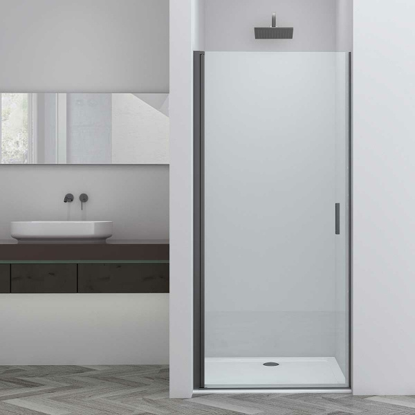 душевая дверь vincea alpha 70 vdp-3al700clgm профиль вороненая сталь, стекло прозрачное