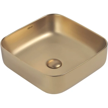 раковина 38.5x38.5 см abber rechteck ac2211mmg, цвет золото матовое