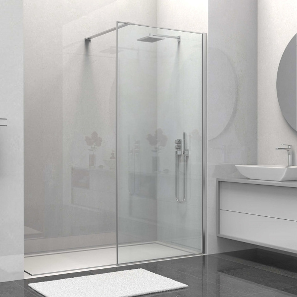 душевая перегородка vincea walk-in 80 vsw-1hs800cl профиль хром, стекло прозрачное