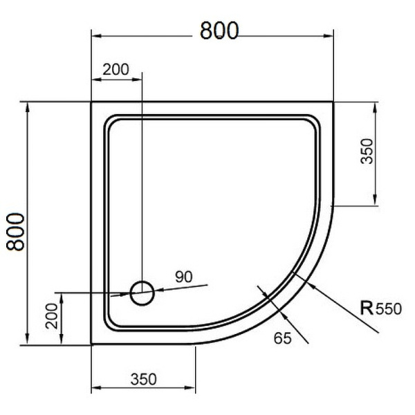 душевой поддон из стеклокомпозита cezares tray smc 80x80 tray-m-r-80-550-35-w белый