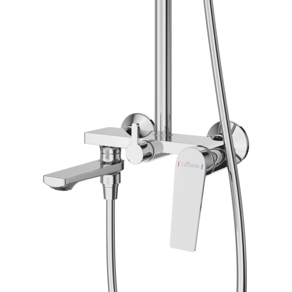 душевая система cezares comfort comfort-cvd-01 223 мм, со смесителем, хром