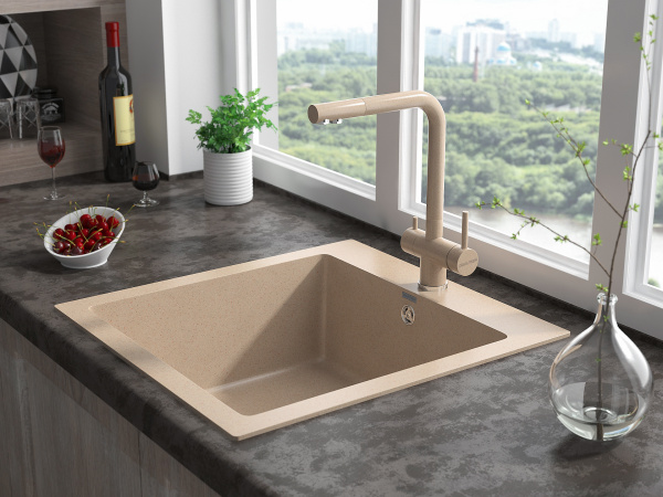 смеситель для кухни paulmark skalen sk213020-302, цвет песок