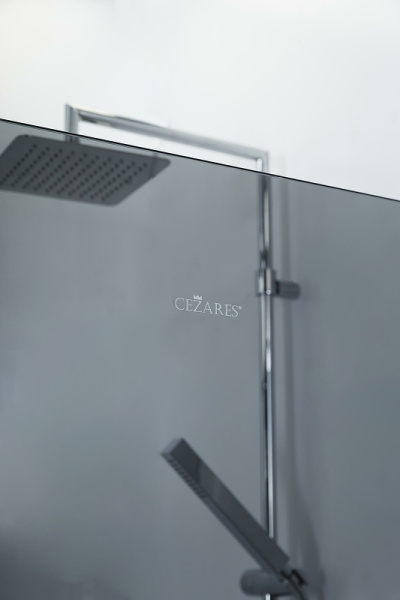 душевая перегородка cezares liberta 120 liberta-l-1-120-gr-cr профиль хром стекло серое