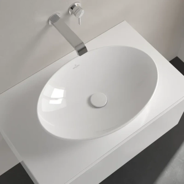 раковина-чаша villeroy & boch loop & friends 4a470101 56x38,5 см, накладная, альпийский белый