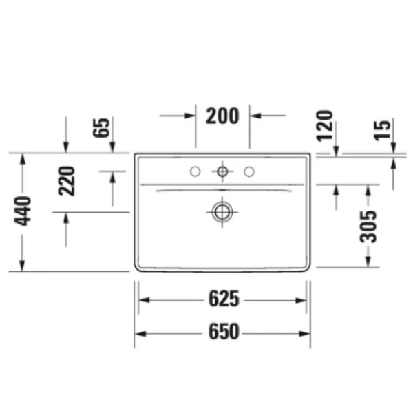раковина подвесная 65 см duravit d-neo 2366650000, белая