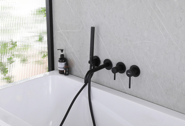 смеситель для ванны abber wasser kreis af8130b, черный матовый