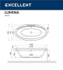 акриловая ванна excellent lumina 190x95 "line" цвет золото
