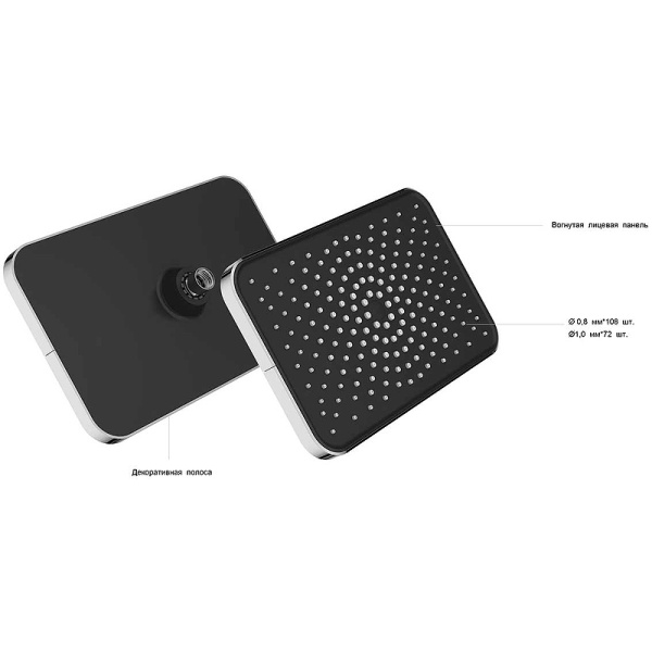душевая система vincea inspire vsfw-321mt1mb с термостатом черная матовая