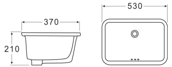 раковина встраиваемая снизу belbagno 53 bb1006, белая