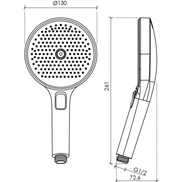 ручной душ sancos nok round sc6001ch-w хром белый