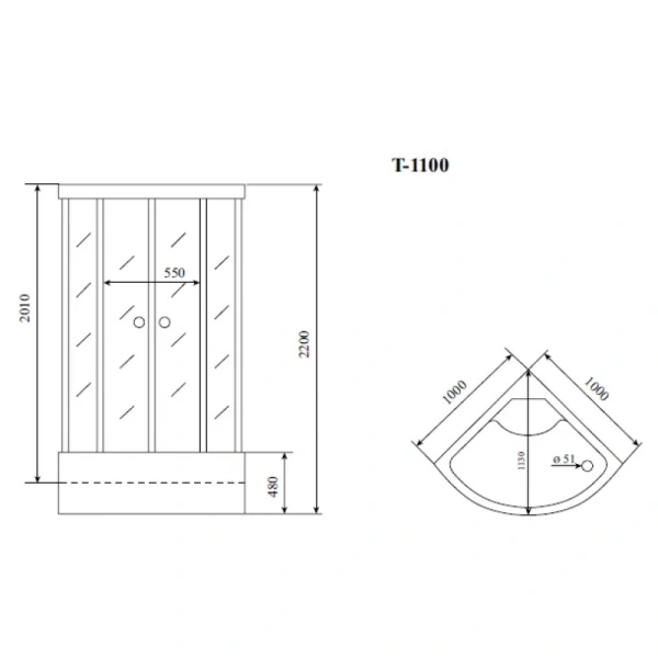 душевая кабина timo standart t-1100 p
