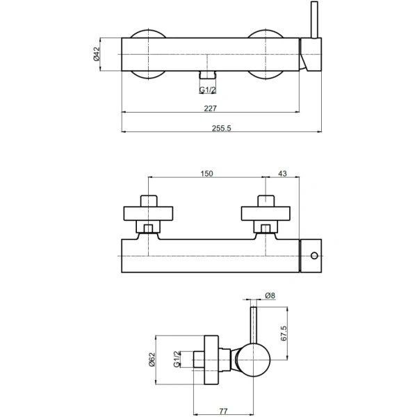смеситель для душа aquame siena aqm6213bg золотой матовый