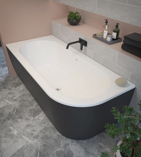 акриловая ванна cezares slim 179x79 l slim corner-180-80-60-l-nero-set без гидромассажа