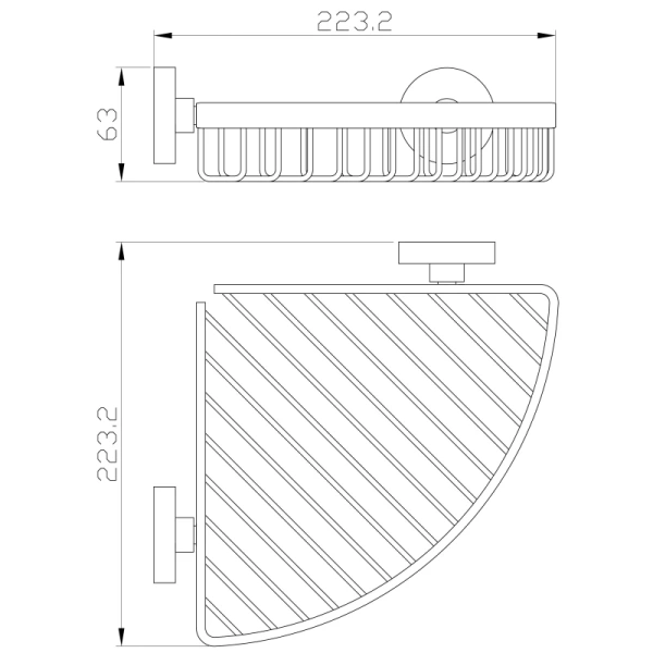 Полка для ванной Wonzon & Woghand Easy WW-8144 22,3x22,3 см, угловая, хром
